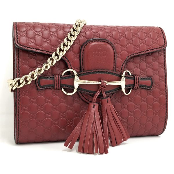 oppo 256 Gucci Emily Medium Micro Guccissima Leather Shoulder Bag Red