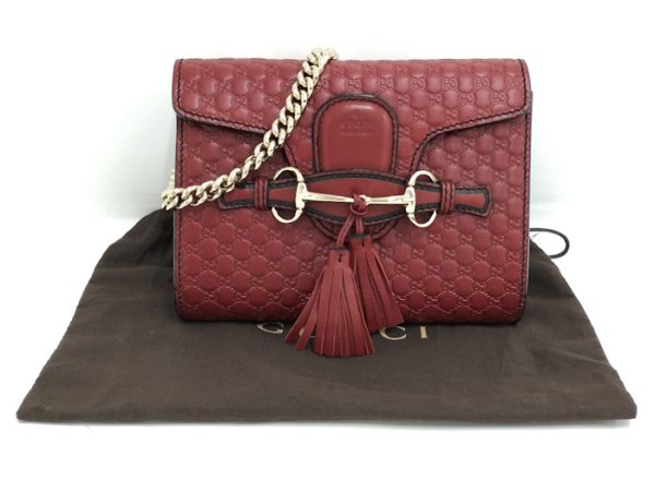 oppo 256 Gucci Emily Medium Micro Guccissima Leather Shoulder Bag Red