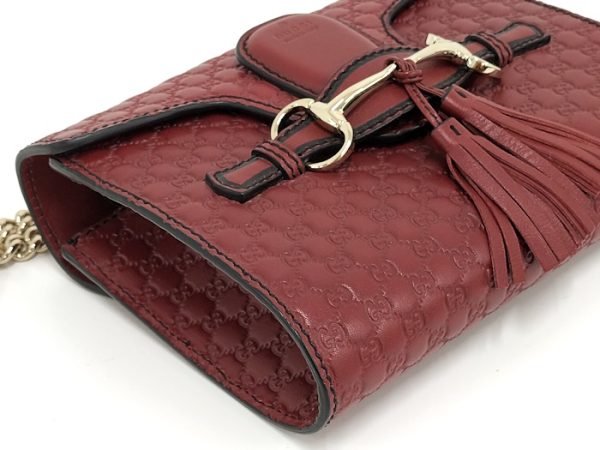 oppo 256 Gucci Emily Medium Micro Guccissima Leather Shoulder Bag Red