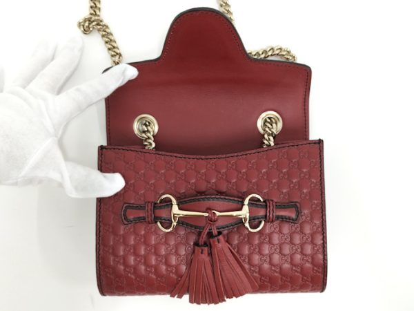 oppo 256 Gucci Emily Medium Micro Guccissima Leather Shoulder Bag Red