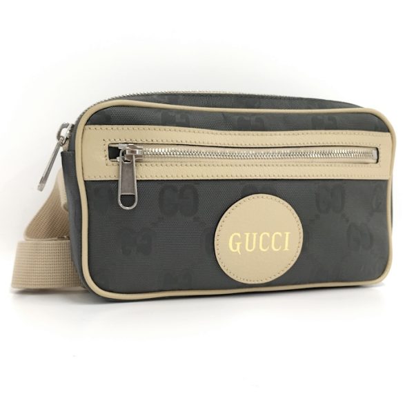 oppo 256 Gucci Off the Grid Belt Bag Body Bag GG Leather Canvas Gray Beige