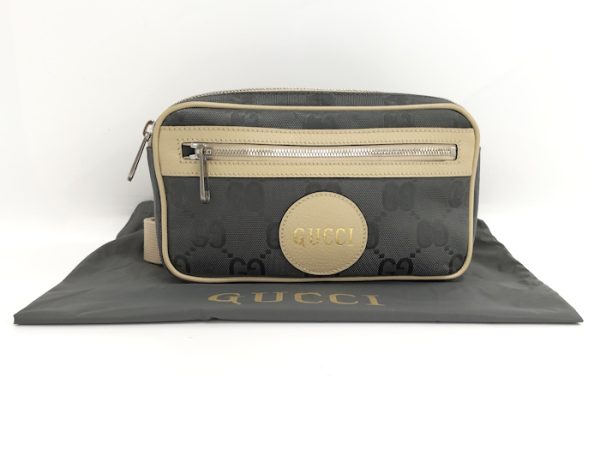 oppo 256 Gucci Off the Grid Belt Bag Body Bag GG Leather Canvas Gray Beige