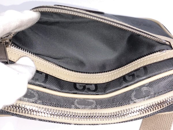 oppo 256 Gucci Off the Grid Belt Bag Body Bag GG Leather Canvas Gray Beige