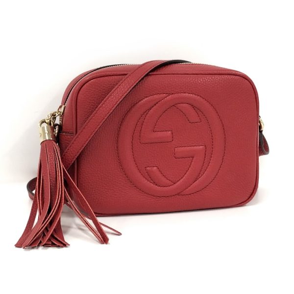 2000087252000603 1 GUCCI Soho Shoulder Bag Interlocking G Leather Red