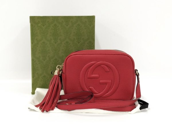 2000087252000603 10 GUCCI Soho Shoulder Bag Interlocking G Leather Red