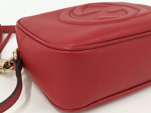 2000087252000603 3 GUCCI Soho Shoulder Bag Interlocking G Leather Red