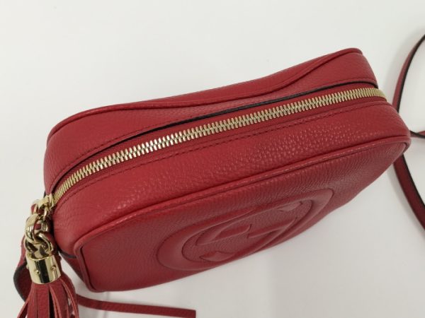 2000087252000603 7 GUCCI Soho Shoulder Bag Interlocking G Leather Red