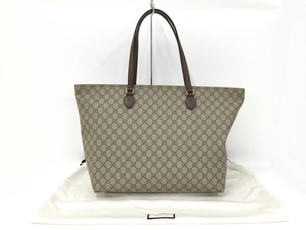 oplus 256 GUCCI Tote Bag Ophidia GG Medium Leather PVC Beige