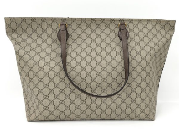 oplus 256 GUCCI Tote Bag Ophidia GG Medium Leather PVC Beige