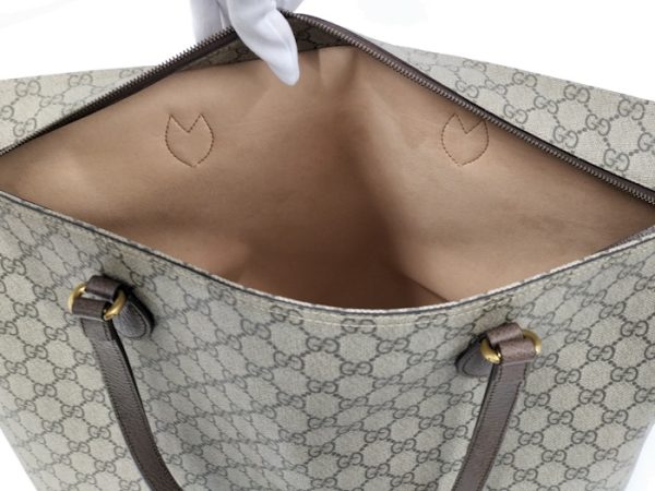 oplus 256 GUCCI Tote Bag Ophidia GG Medium Leather PVC Beige