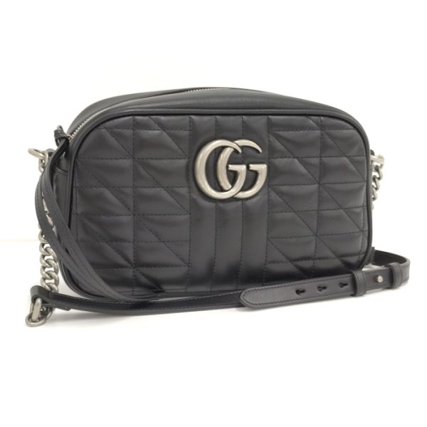 2000087252000631 1 Gucci GG Marmont Chain Shoulder Bag Black