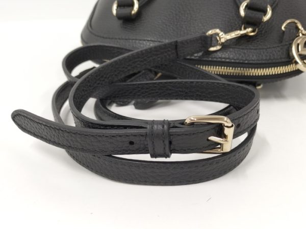 2000087252000637 7 Gucci Interlocking G Medium Leather Shoulder Bag Black