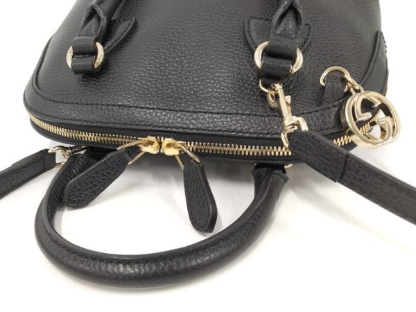 2000087252000637 8 Gucci Interlocking G Medium Leather Shoulder Bag Black