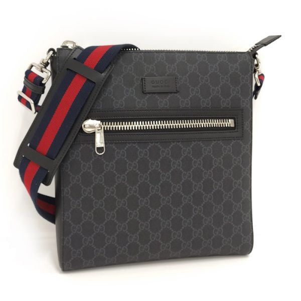 oppo 256 GUCCI Shoulder Bag GG Supreme PVC Leather Gray