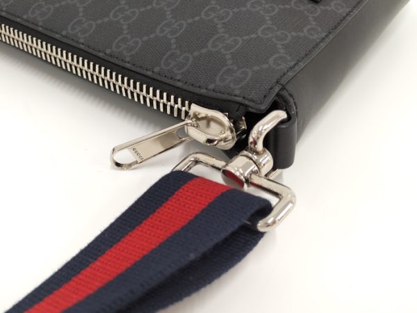 oppo 256 GUCCI Shoulder Bag GG Supreme PVC Leather Gray