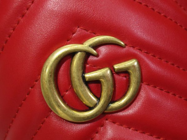 2000087257800392 6 Gucci GG Marmont Mini Quilted Leather Bucket Bag Red