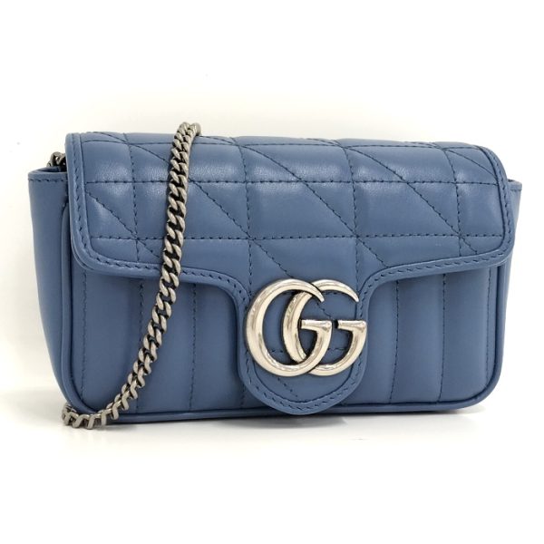 2000087257800395 1 GUCCI Shoulder Bag Super Mini Bag Leather Blue