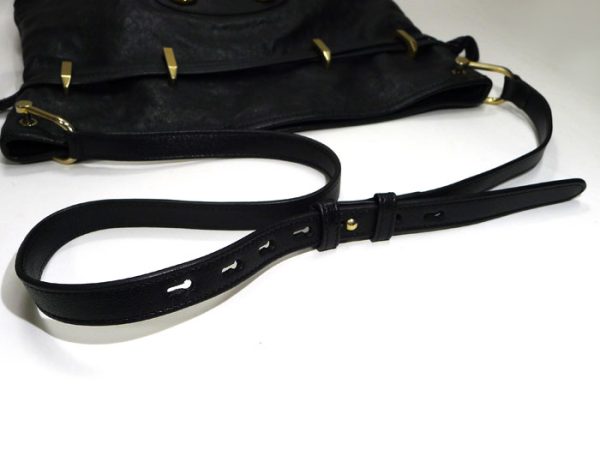 2000087257800437 6 GUCCI Horsebit 1955 Messenger Bag Drawstring Shoulder Bag Leather Black