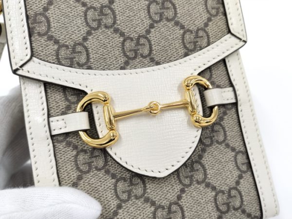 2000087257800463 7 GUCCI Mini Shoulder Bag Horsebit GG Supreme PVC Beige