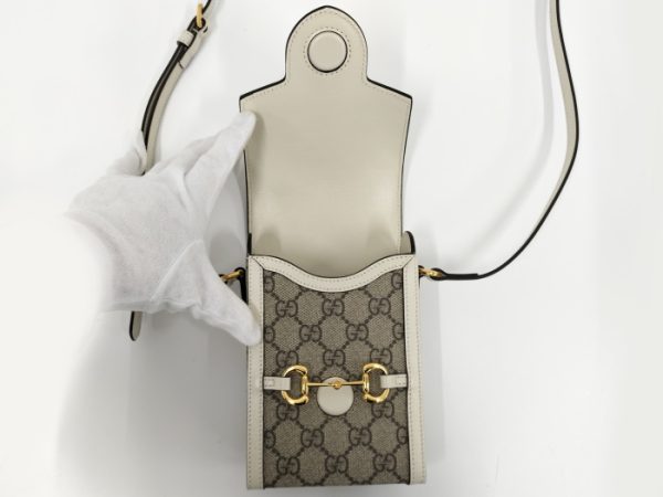 2000087257800463 8 GUCCI Mini Shoulder Bag Horsebit GG Supreme PVC Beige