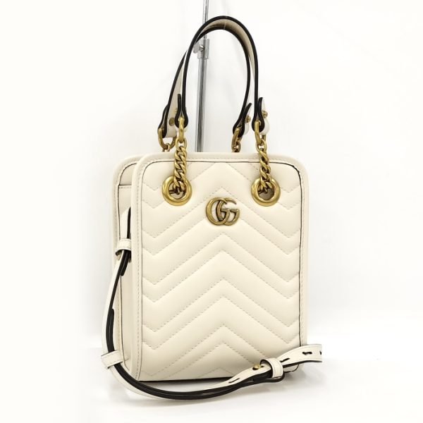 oppo 256 GUCCI GG Marmont Shoulder Bag Leather White