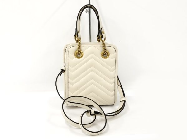 oppo 256 GUCCI GG Marmont Shoulder Bag Leather White