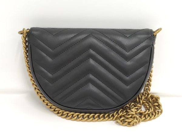 oplus 256 GUCCI Chain Shoulder Bag Leather Black