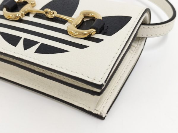 oppo 256 GUCCI Adidas Collaboration Shoulder Wallet Leather White