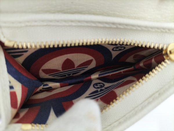 oppo 256 GUCCI Adidas Collaboration Shoulder Wallet Leather White