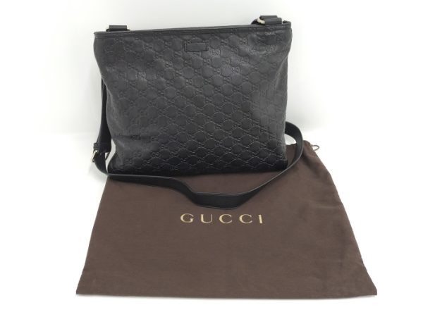 2000087257900109 10 Gucci Shoulder Bag Guccissima Leather Black