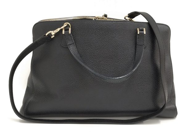 oplus 256 Gucci 2WAY Shoulder Bag Interlocking G Double Zip Leather Black