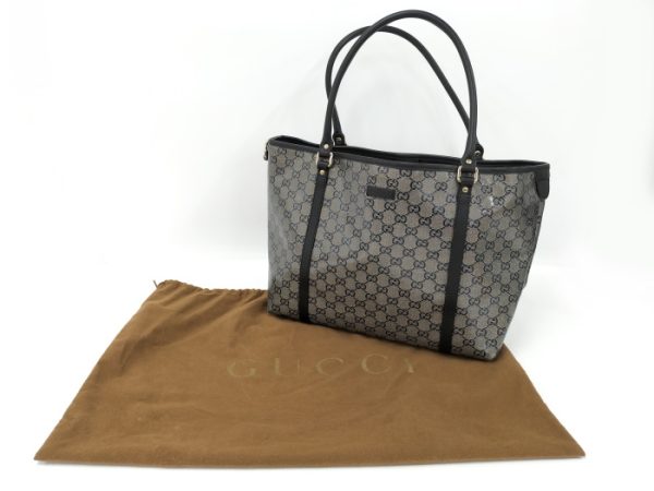 oplus 256 Gucci Tote Bag Shoulder Bag GG Crystal Black