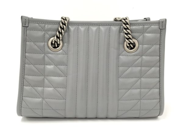 oplus 256 GUCCI Chain Shoulder Bag GG Marmont Leather Gray