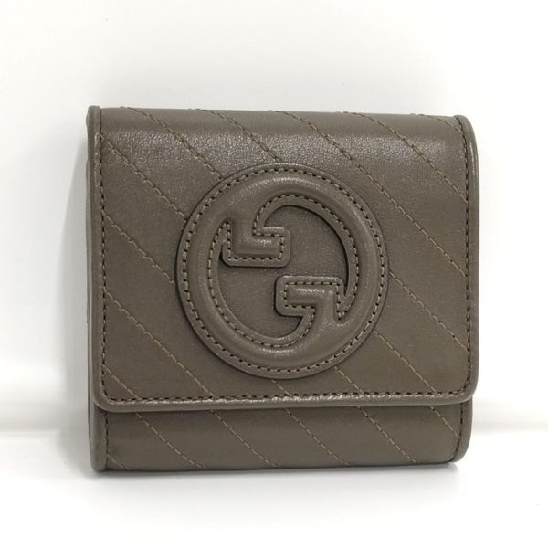 oplus 256 Gucci Blondie Medium Wallet Compact Wallet Leather Brown