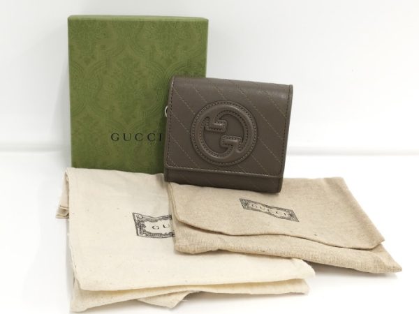 oplus 256 Gucci Blondie Medium Wallet Compact Wallet Leather Brown