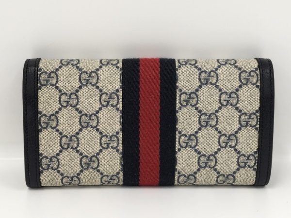 oplus 256 Gucci Ophidia Large GG Supreme Canvas Wallet Navy