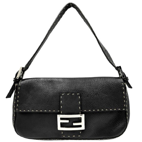 2000098246901327 3 Fendi Selleria Mamma Leather Shoulder Bag Black