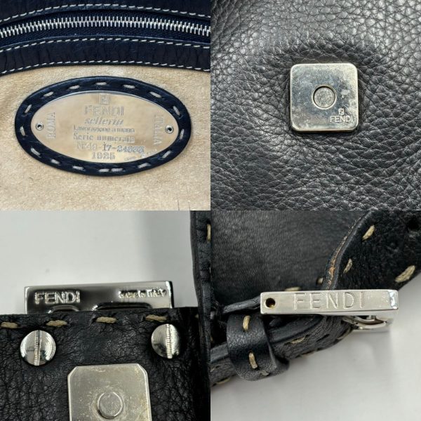 2000098246901327 7 Fendi Selleria Mamma Leather Shoulder Bag Black