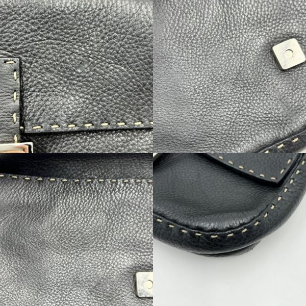 2000098246901327 8 Fendi Selleria Mamma Leather Shoulder Bag Black