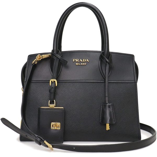 200013320019 Prada Saffiano Leather Shoulder Bag NERO Black