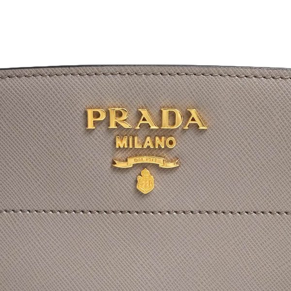 200013321019 10 Prada Saffiano Soft Calf Leather 2 Way Clutch Bag Argilla