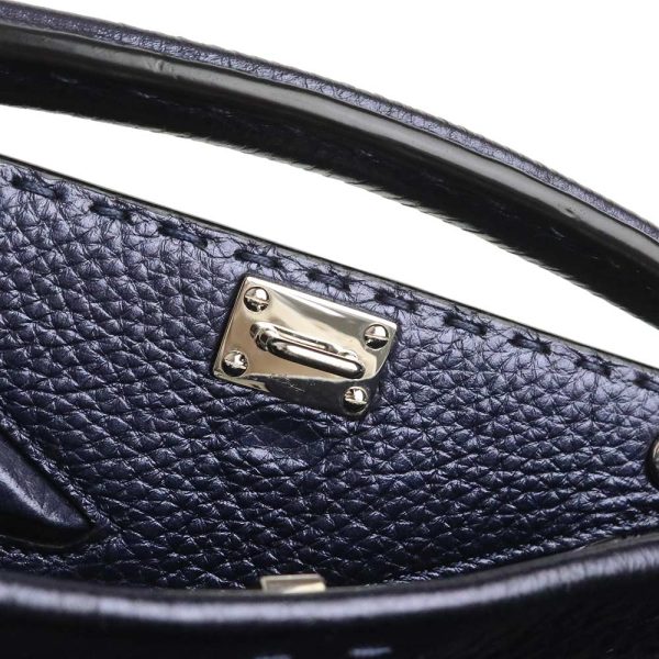 200013428019 13 Fendi Roman Leather Mini Shoulder Bag Metallic Blue