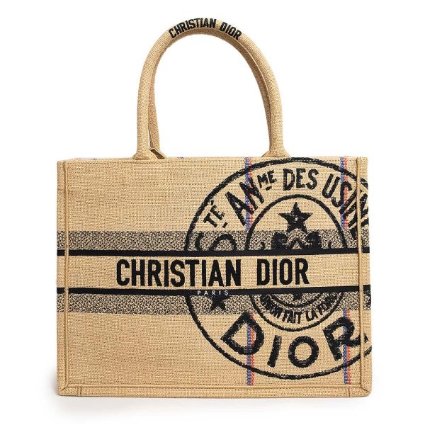 200013884019 Christian Dior Book Tote Medium Tote Bag Canvas Beige