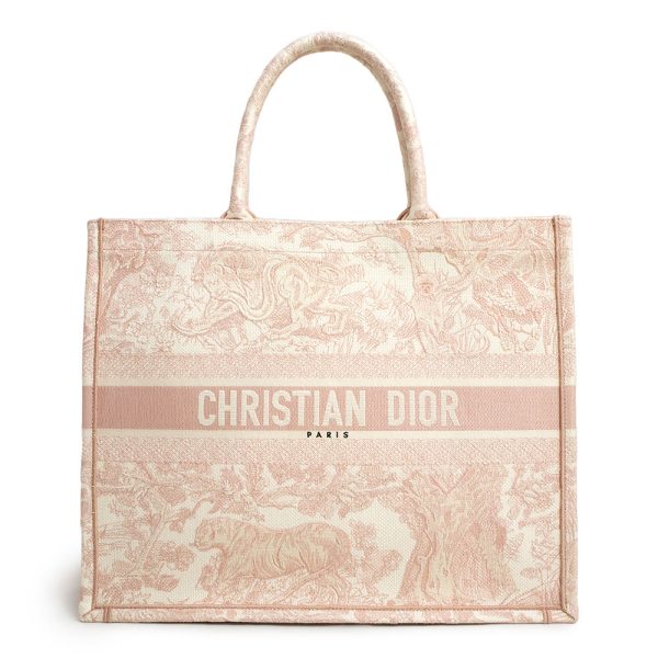 200013890019 Christian Dior Book Tote Large Handbag Cotton Canvas Ecru