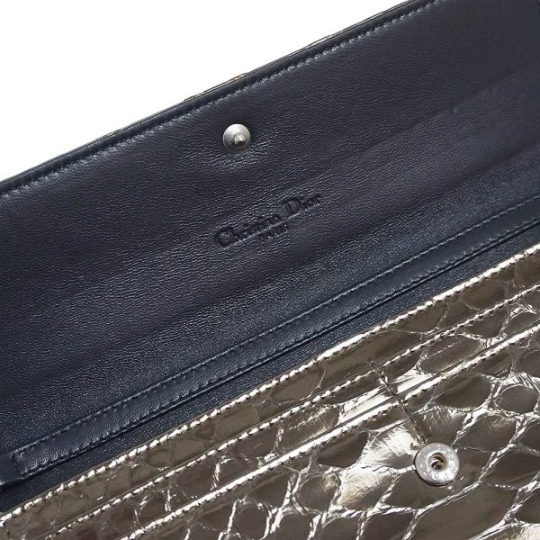 200013953019 10 Christian Dior Chain Wallet Python Metallic Silver