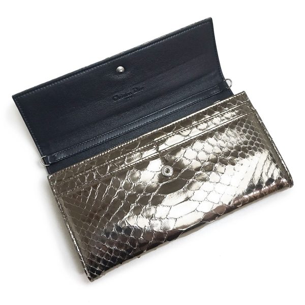 200013953019 3 Christian Dior Chain Wallet Python Metallic Silver