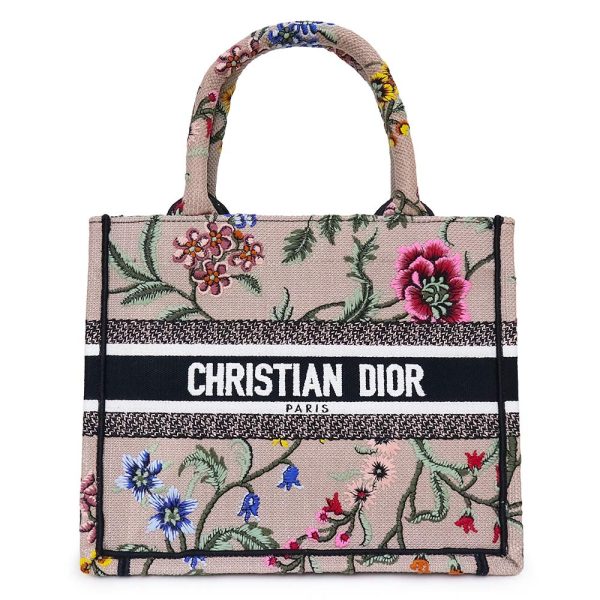 200014007019 Christian Dior Book Tote Petites Fleurs Handbag Cotton Canvas Multicolor