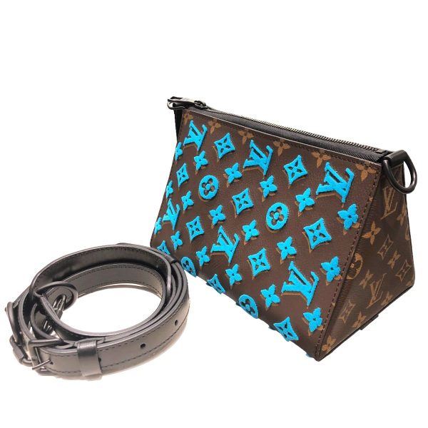 20002261 01 Louis Vuitton Monogram Turquoise Triangle Messenger Bag Brown Grey