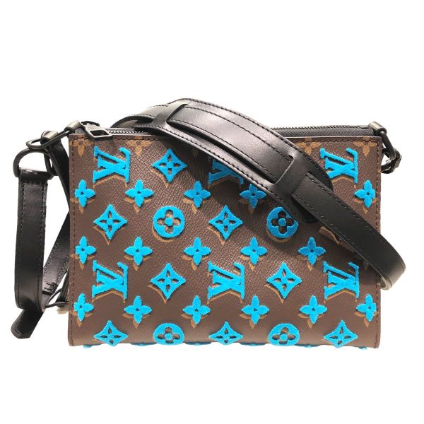 20002261 02 Louis Vuitton Monogram Turquoise Triangle Messenger Bag Brown Grey