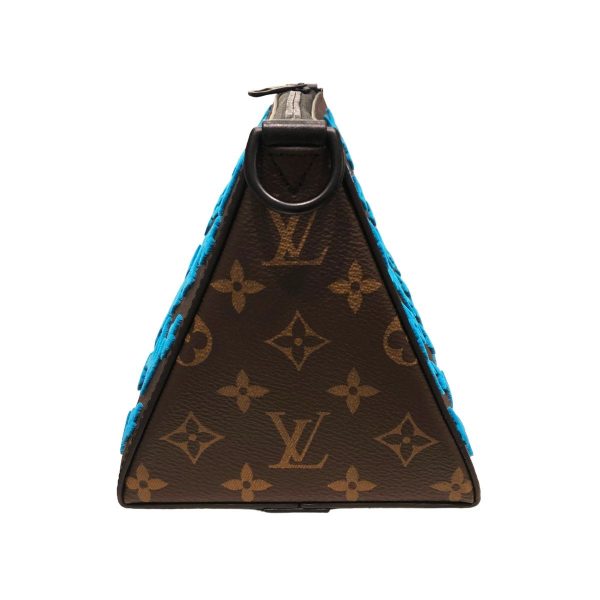 20002261 04 Louis Vuitton Monogram Turquoise Triangle Messenger Bag Brown Grey